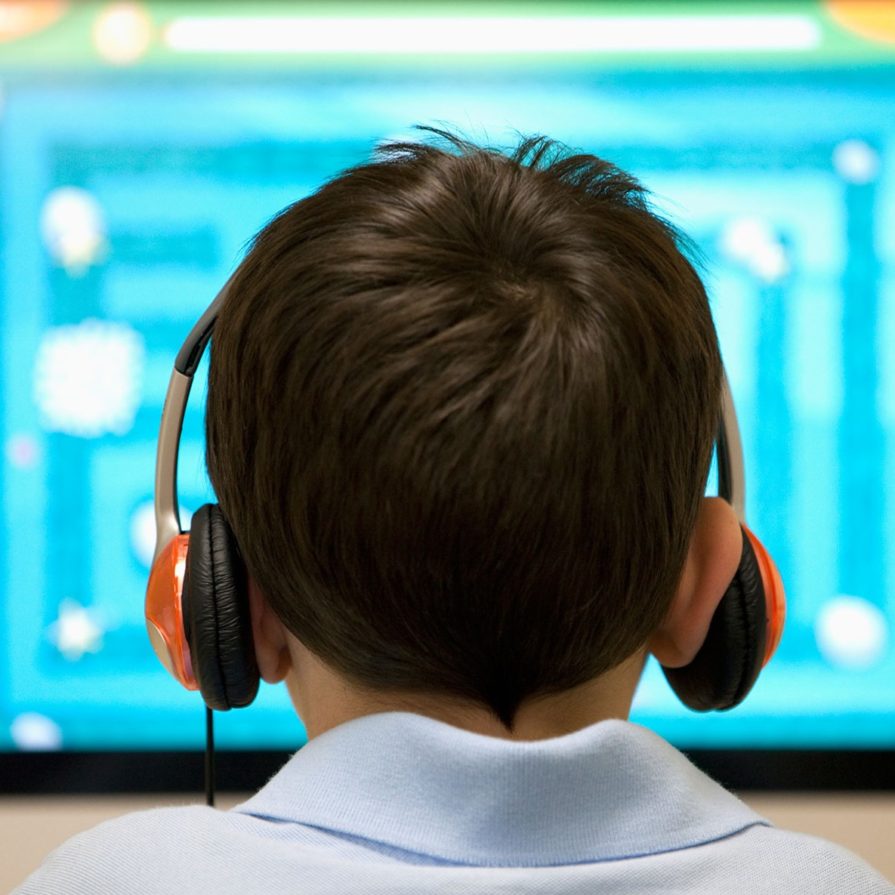 kid on computer